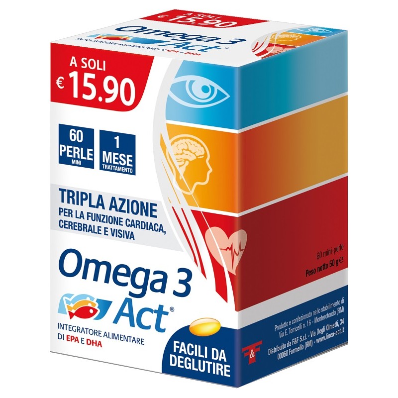 F&F Omega 3 Act 540 mg 60 perle mini | FarmaLùmina