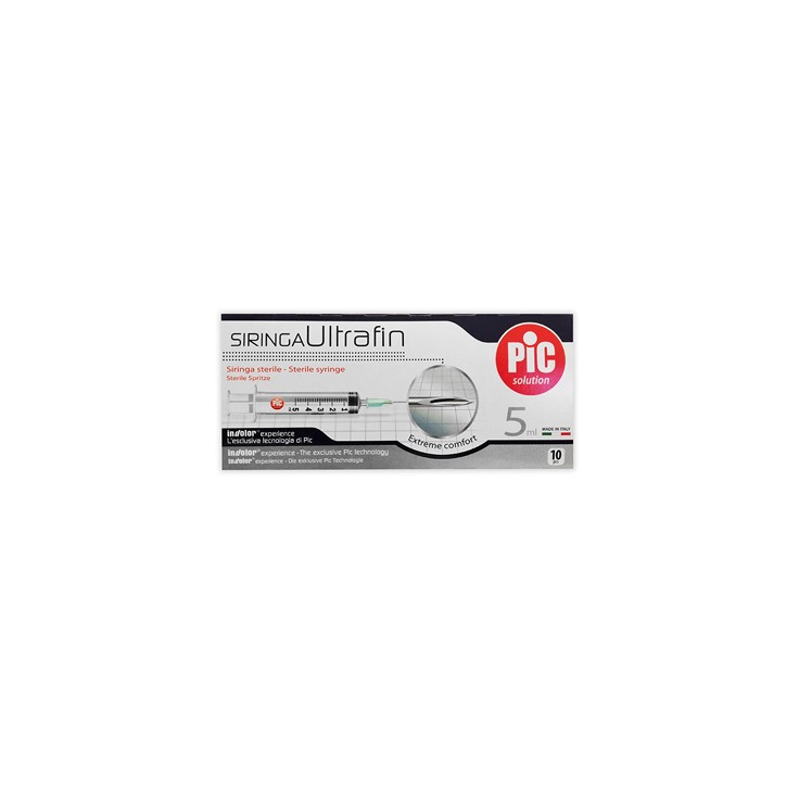 Pic Siringa Ultrafine 5 ml Ago 14 10 pezzi