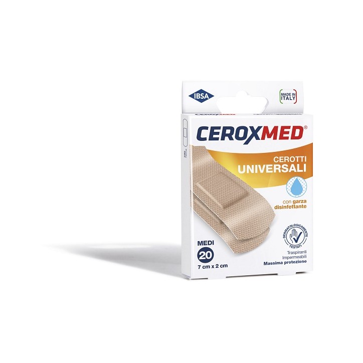 Ceroxmed Cerotti Universali con Garza Disinfettante 7x2 cm 20 pezzi