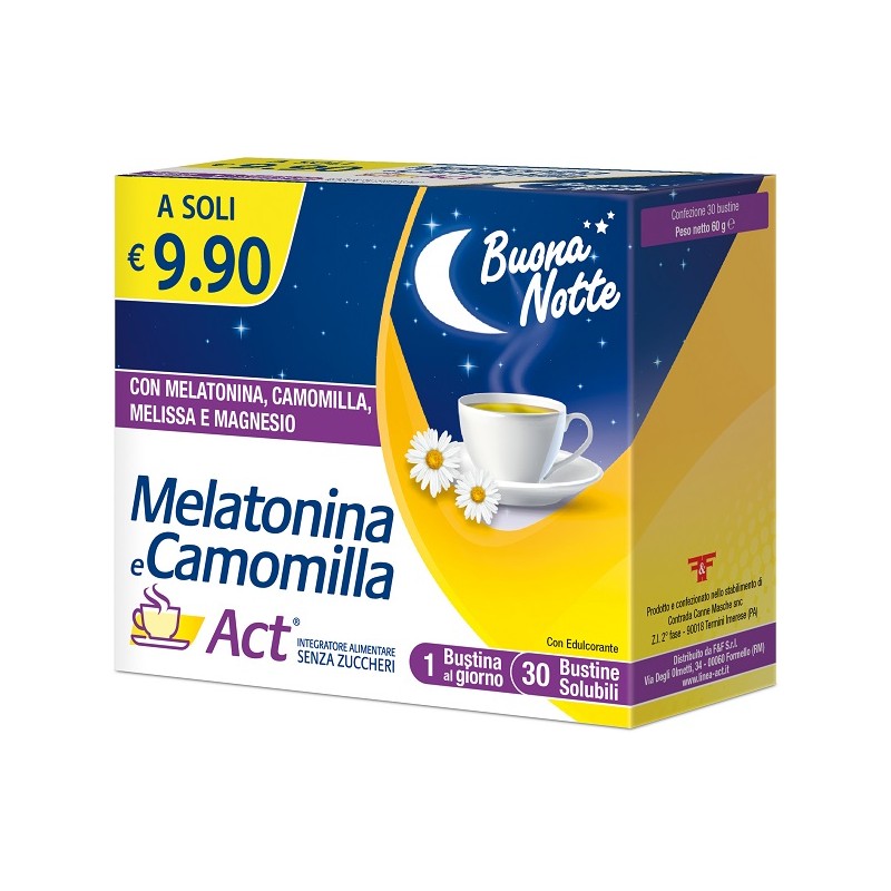 Melatonina Act Camomilla 30 bustine | FarmaLùmina