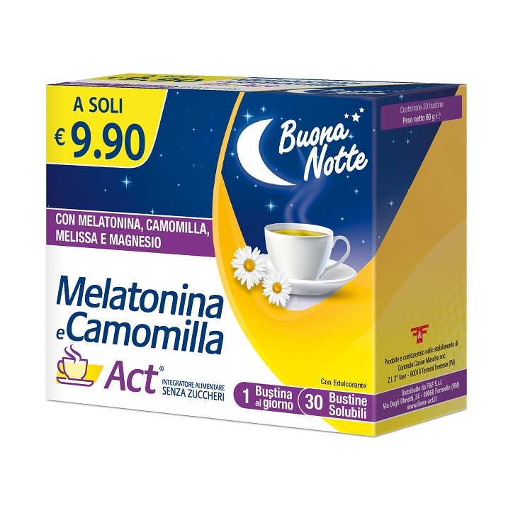 Melatonina Act Camomilla 30 bustine