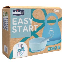 Chicco Set Pappa Silicone 6M+ Azzurro | FarmaLùmina