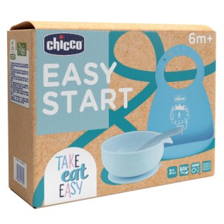 Chicco Set Pappa Silicone 6M+ Azzurro | FarmaLùmina