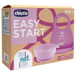 Chicco Set Pappa Silicone 6M+ Rosa | FarmaLùmina