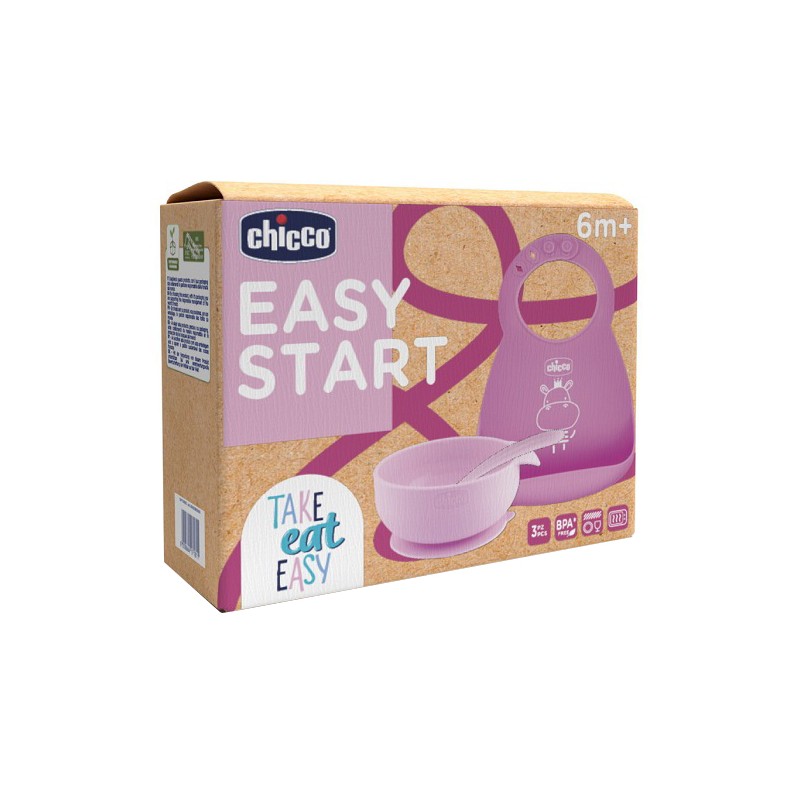 Chicco Set Pappa Silicone 6M+ Rosa | FarmaLùmina