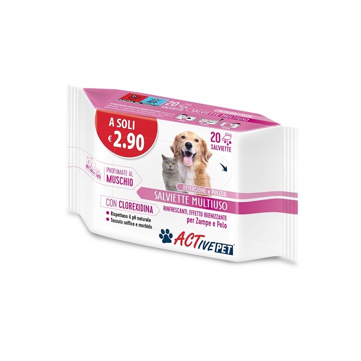 Active Pet Salviette CLX 20 pz
