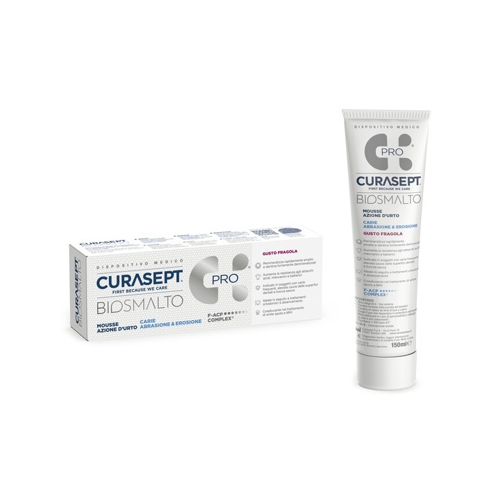 Curasept Biosmalto Mousse Carie Fragola 50 ml