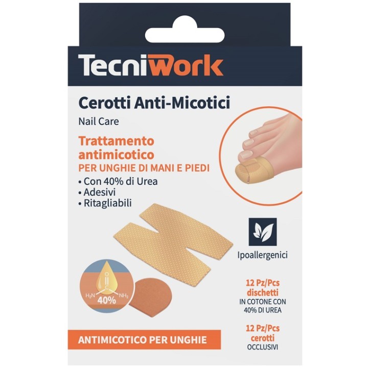 Tecniwork Cerotto Antimicosi Urea 12 pezzi + 12 Fixing