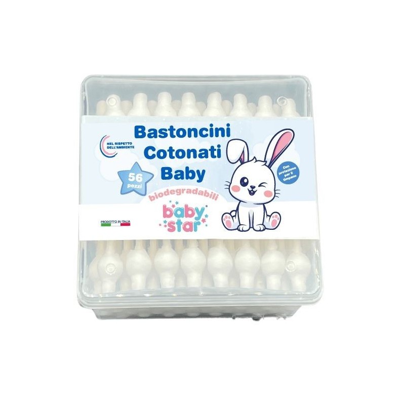 Babystar Bastoncini Cotonati 56 pz | FarmaLùmina