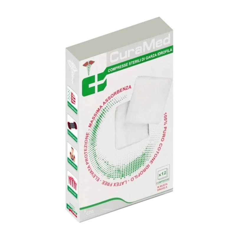 Cura Farma Garza Sterile Curamed 36x40 cm 12 pz | FarmaLùmina