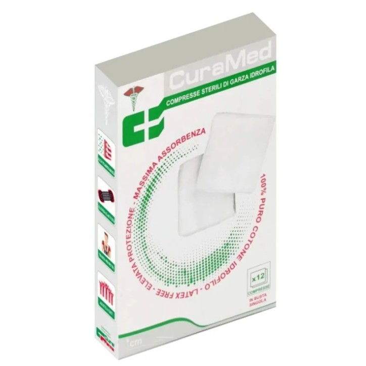 Cura Farma Garza Sterile Curamed Tessuto Non Tessuto 36x40 cm 12 pezzi