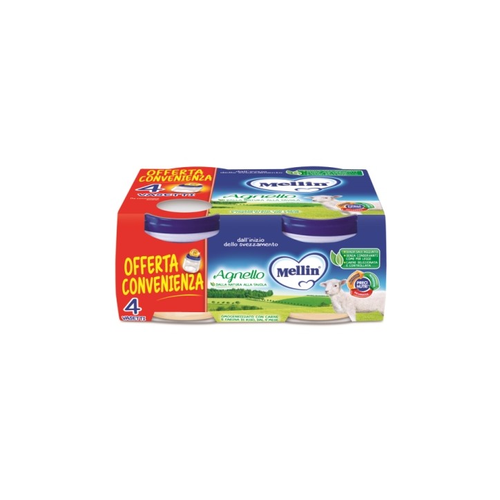 Mellin Agnello Omogeneizzato 4 Pezzi 80 g