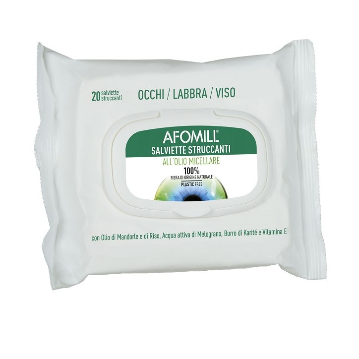 Afomill Salviettine Struccanti Olio Micellare 20 pezzi