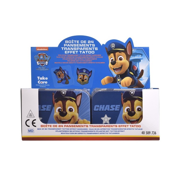 Cerotto Take Care Paw Patrol Effetto Tattoo 24 pezzi