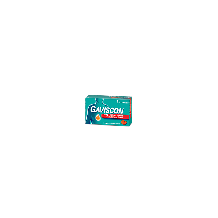 Gaviscon Compresse Masticabili Gusto Fragola 250 mg + 133,5 mg 24 pezzi