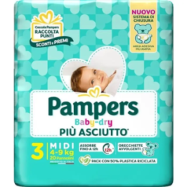Pampers Baby Dry Taglia 3 Midi - 20 Pezzi | Farmacia Online