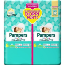 Pampers Baby Dry Duo Downcount XL - 26 Pz - Fater SpA