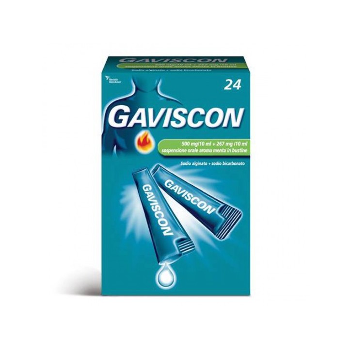 Gaviscon Sospensione Orale Aroma Menta 24 Bustine da 10 ml