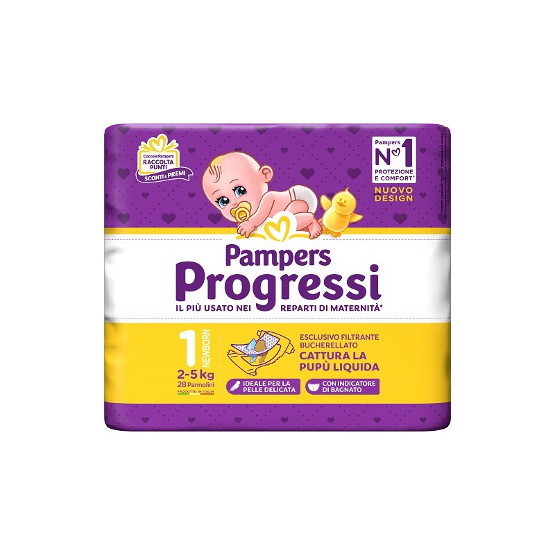 Pampers Progressi Pannolino 1 2-5 kg 28 pz | FarmaLùmina