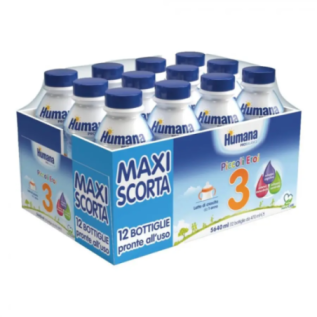 Humana 3 Probalance Latte di Crescita - Maxi Scorta 12 Bottiglie