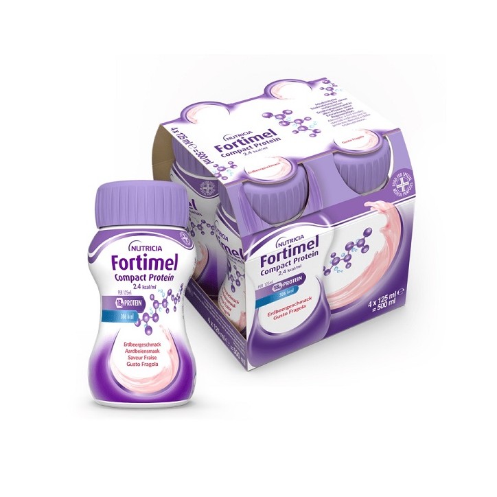 Fortimel Compact Protein Fragola 4 Bottiglie 125 ml