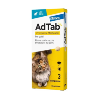 ADTAB 48mg per Gatti 2-8kg - Trattamento Pulci e Zecche