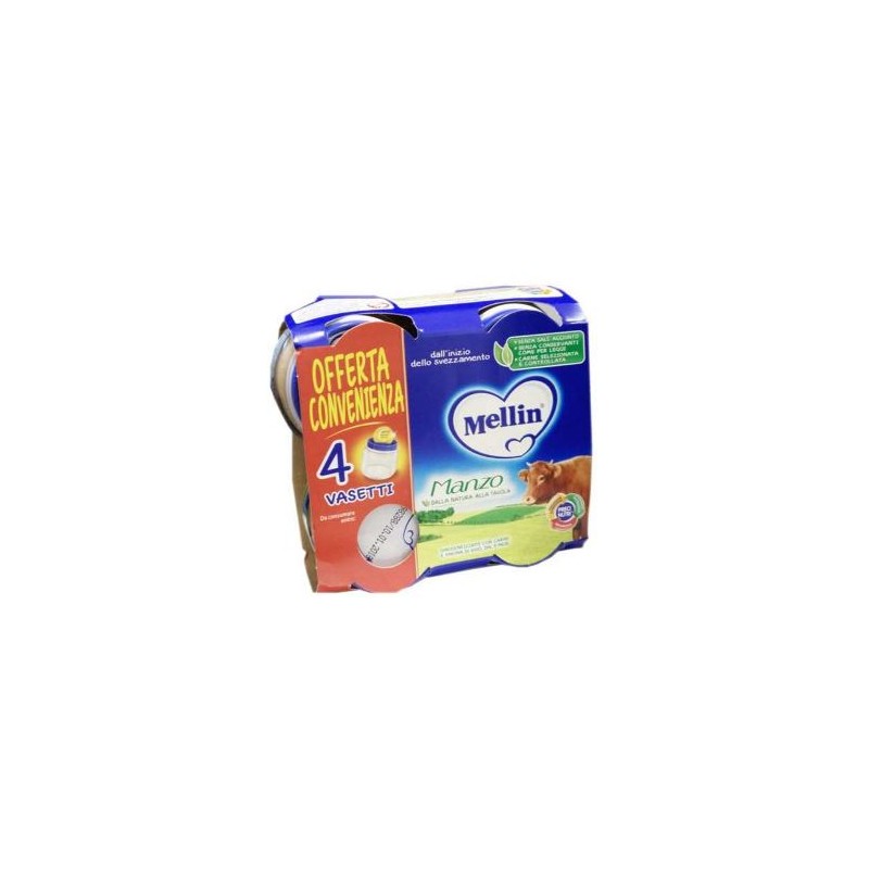 Mellin Omogeneizzato Manzo 4 x 80 g | FarmaLùmina