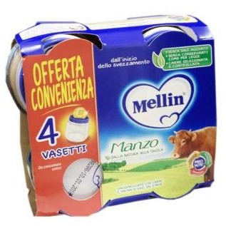 Mellin Omogeneizzato Manzo 4 x 80 g | FarmaLùmina