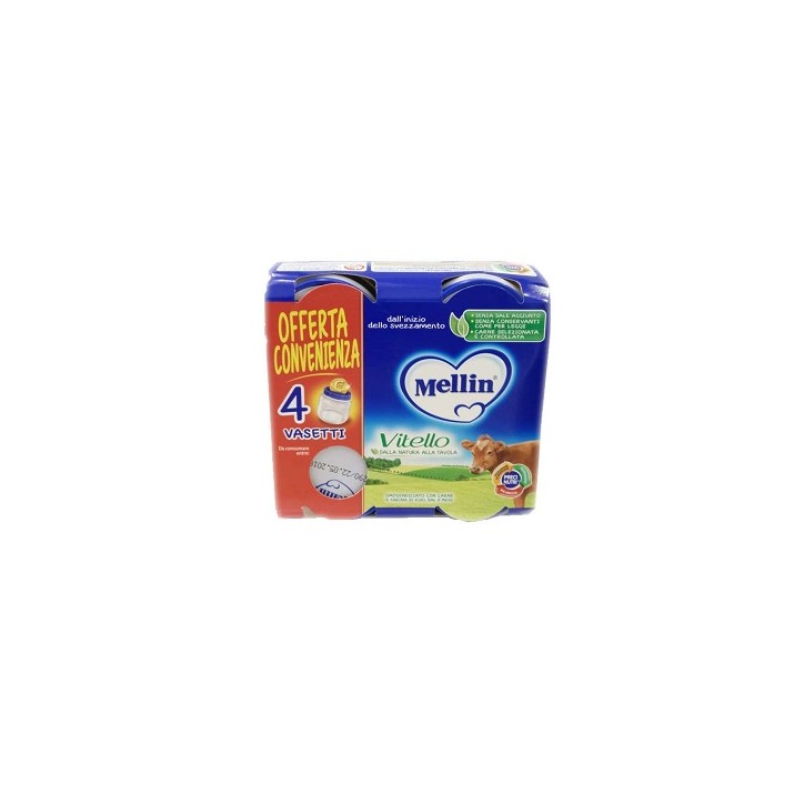 Mellin Omogeneizzato Vitello 4 Pezzi 80 g