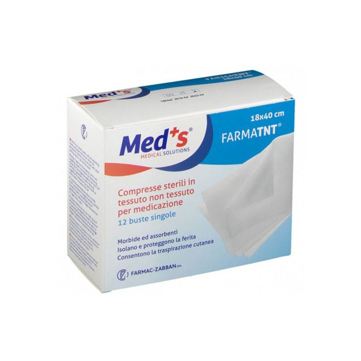 Meds Garza Compressa Tessuto Non Tessuto 18 x 40 cm 12 pezzi