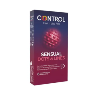 Control Sensual Dots & Lines - Preservativi per Maggiore Stimolazione