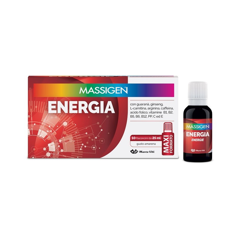 Massigen Energia 10 flaconi da 25 ml | FarmaLùmina