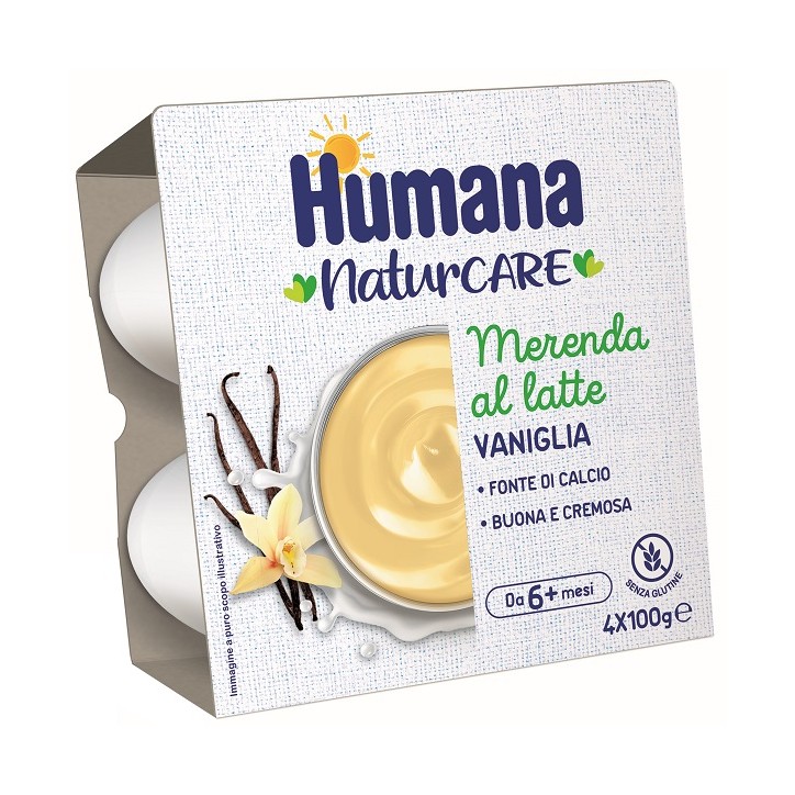Humana Merenda Vaniglia 4 Vasetti 100 g