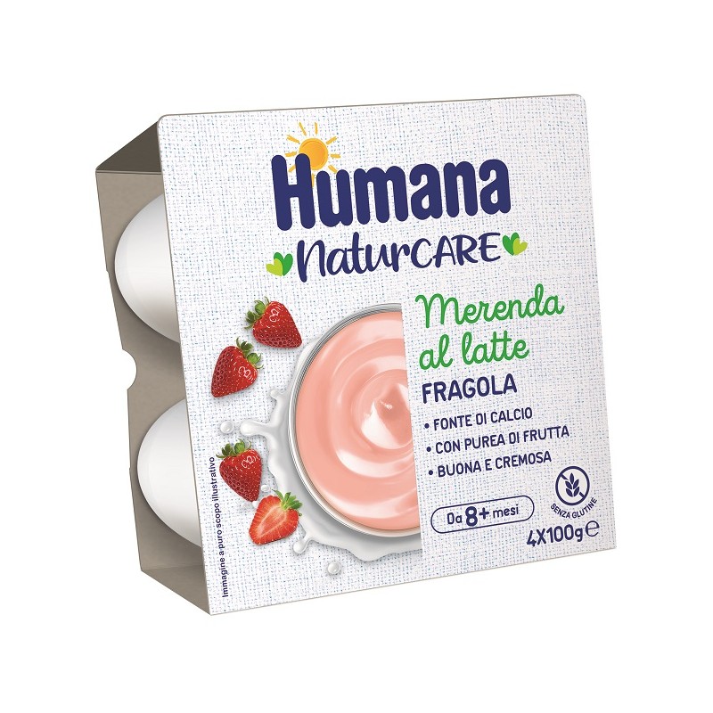 Humana Merenda Latte Fragola 400 g | FarmaLùmina