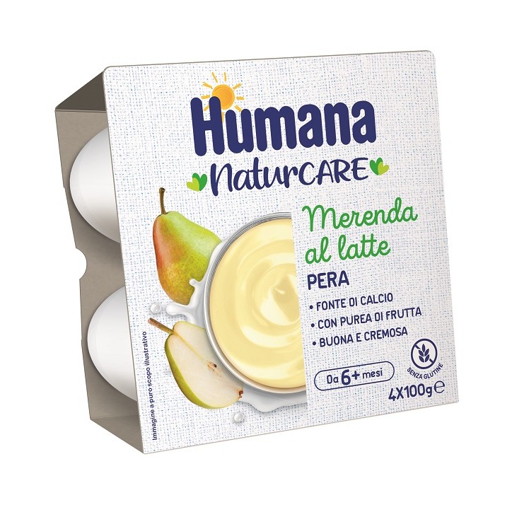 Humana Merenda al Latte Pera 4 pezzi da 100 g