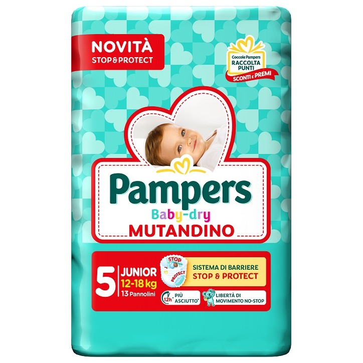 Pampers Baby Dry Pannolino Mutandina Junior Small Pack 13 pezzi