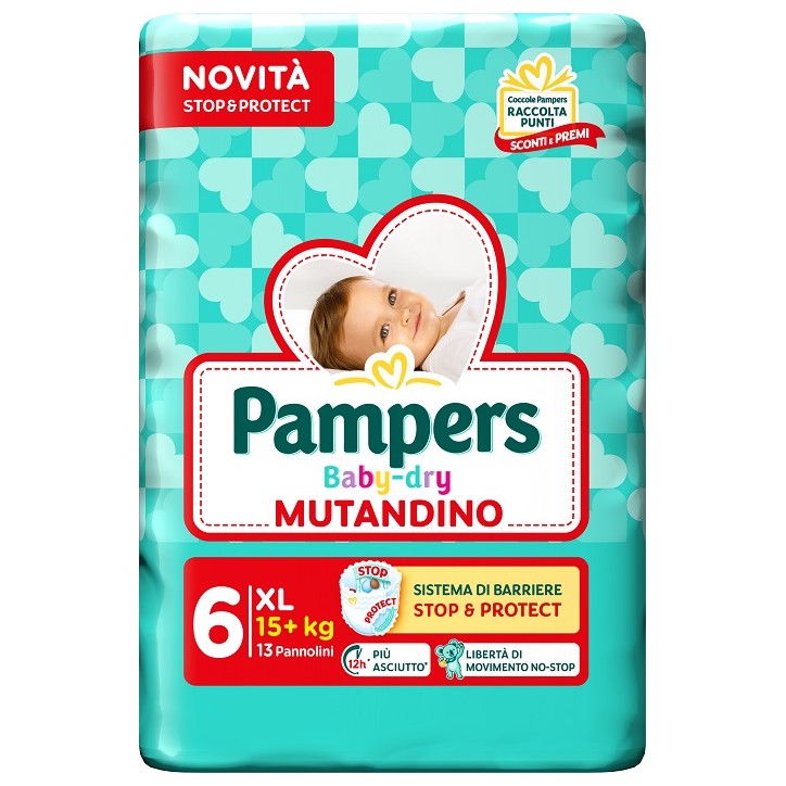 Pampers Baby Dry Pannolino Mutandina Extra Large Small Pack 13 pezzi