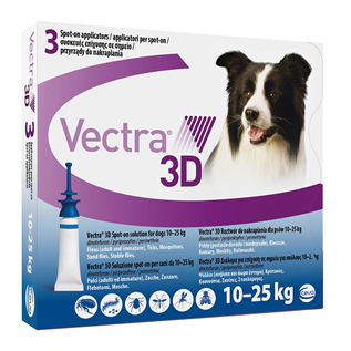 Ceva Vectra 3D 3Pip 10-25 kg Blu | FarmaLùmina