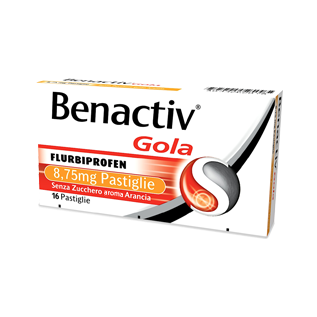 Benactiv Gola Pastiglie Senza Zucchero Arancia 16 pz | FarmaLùmina